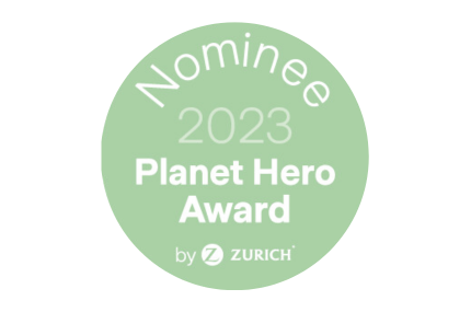 Abzeichen für Nominierung zum Planet Hero Award 2023