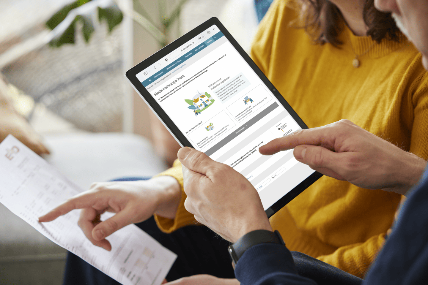 ModernisierungsCheck auf einem Tablet.